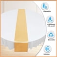 thumbnail image 3 of 6 Pack Satin Table Runner Gold 12x108 Inch and 6 Pcs Premium Plastic Round Tablecloths 84 inch White Disposable White Tablecloths | Plastic Table Cover for Party Thanksgiving Wedding Anniversary, 3 of 14