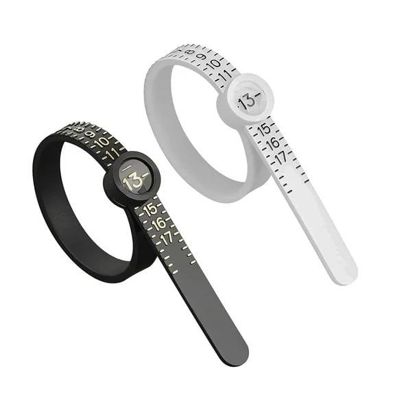 Ring Sizer Measuring Tool Reusable Finger Size Gauge Jewelry Sizing Tool 1-17 USA Rings Size 2Pcs