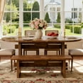 thumbnail image 4 of Tribesigns 63-Inch Oval Dining Table, Solid Wood Farmhouse Table for 4-6, 4 of 6