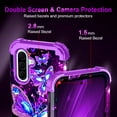 thumbnail image 3 of Casetego for Samsung Galaxy A36 5G/A56 5G Case,Glow in The Dark Three Layer Heavy Duty Shockproof Hard Plastic Bumper+Soft Silicone Protective Case,Dark Purple Butterfly, 3 of 7