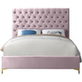 thumbnail image 6 of Meridian Furniture Cruz Solid Wood Tufted Velvet Full Bed in Pink, 6 of 9
