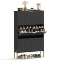 thumbnail image 1 of HOMCOM Armoire à Chaussures avec 3 Tiroirs Basculants, Armoire de Rangement à Chaussures Mince, Noir, 1 of 10