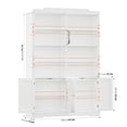 thumbnail image 2 of Homfa 73'' Tall Bookcase with 4 Doors, 6-Tier 8 Cubes Display Bookshelf, Double Row Bookcase with Adjustable Shelves for Living Room Home Office, White, 2 of 9