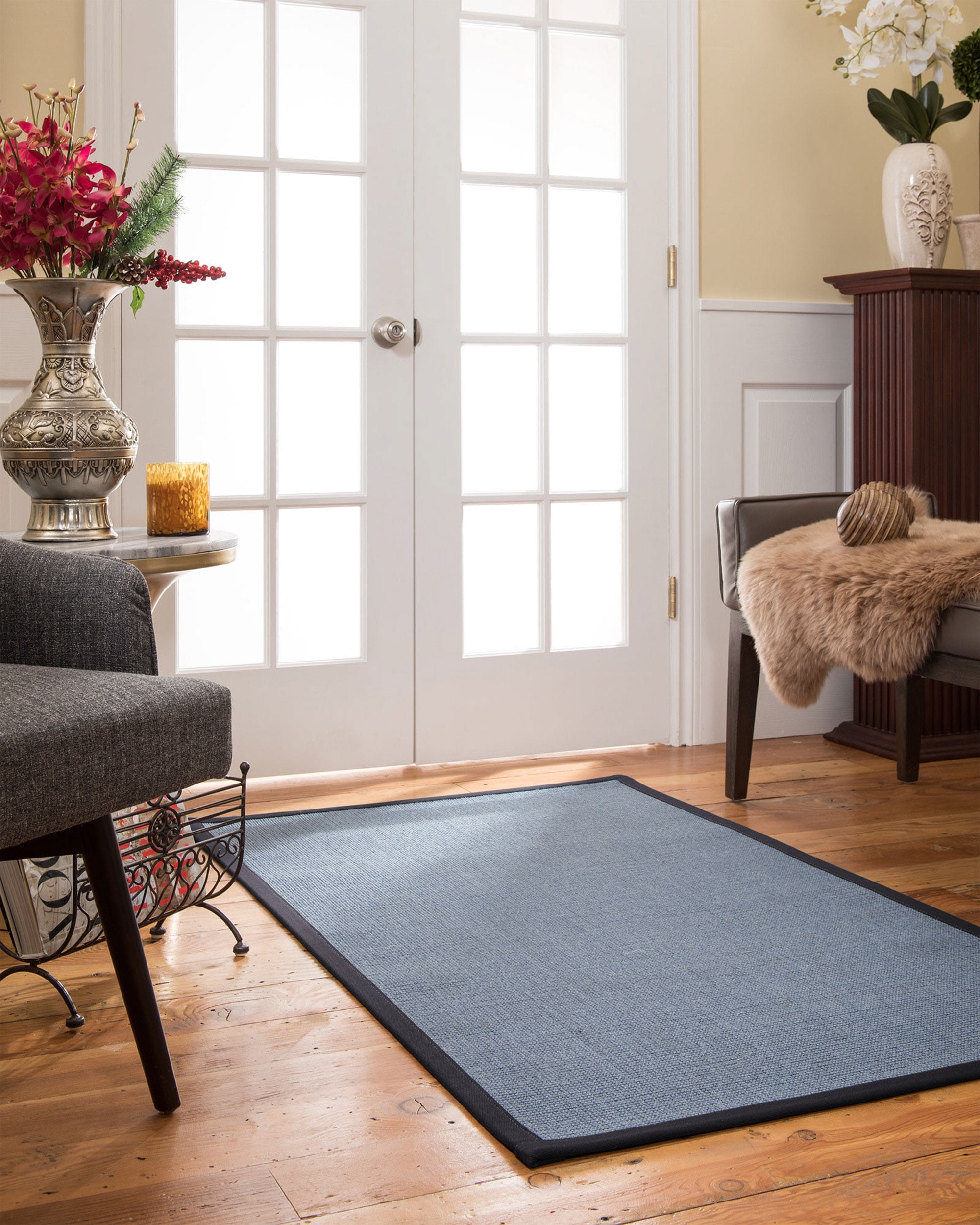 Natural Area Rugs Sisal Handmade Midnight Blue Area Rug