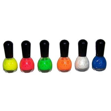 Cosmetics Glow In the Dark Nail Polish Lacquer Translucent 6 Color Pack - Gifts  (Best Glow In The Dark Nail Polish)