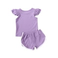 thumbnail image 3 of VIKING GLORY Newborn Kid Baby Girl Summer Outfit Clothes Set T-shirt Top Pants Shorts 2PCS, 3 of 5