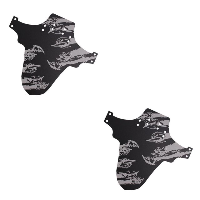 Langgg Éclaboussures de Vélo Garde-Roue Universel Outil de Protection à Cinq Branches Imprimé Floral Garde-Boue avec 6 Sangles de Fixation Griffe 2Ensemble