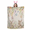 thumbnail image 2 of Throw Blanket Fleece Throw Blanket 40x50in, Retro Colorful Easter Egg Bunny Soft Lightweight Bed Blankets Pastoral Flower Foliage Fuzzy Couch Blankets for All Season, 2 of 9