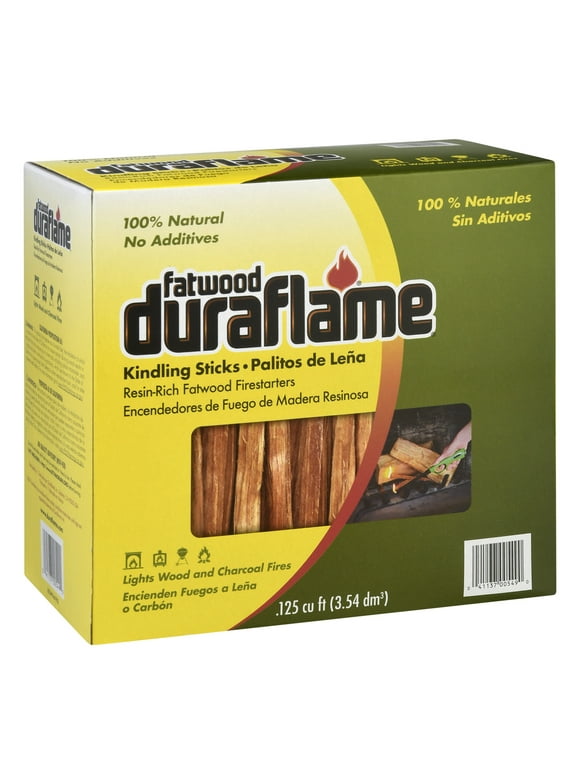 Duraflame Fatwood Resin-Rich Kindling Sticks, Fire Starters for Firewood or Charcoal, .125 Cu ft Box