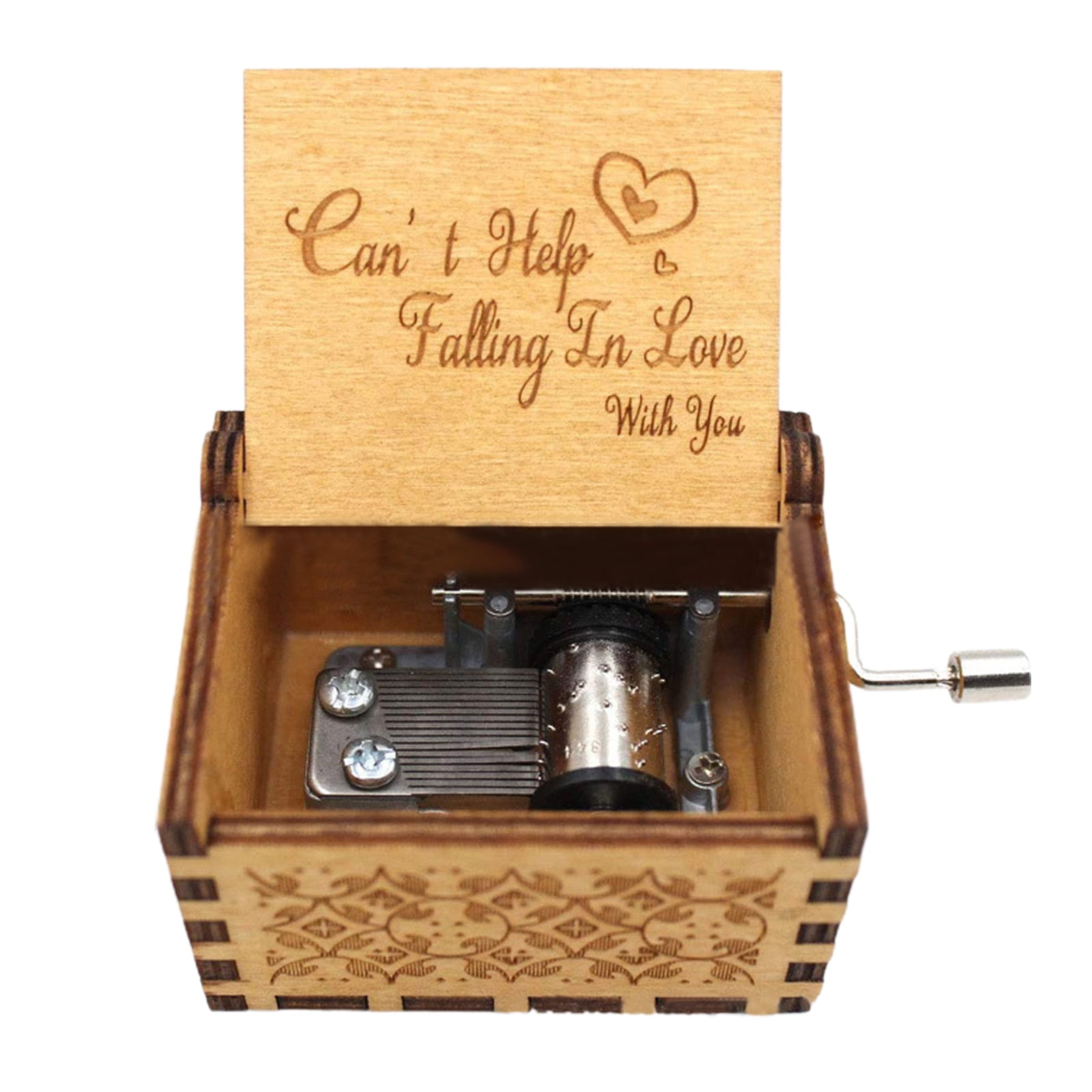 Wooden Music Box Vintage Engraving HandCranked Music Box Walmart Canada