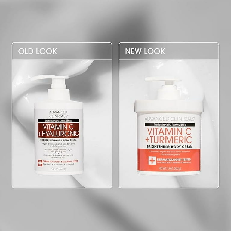 ADVANCED CLINICALS Vitamin C Face and Body Cream, Turmeric