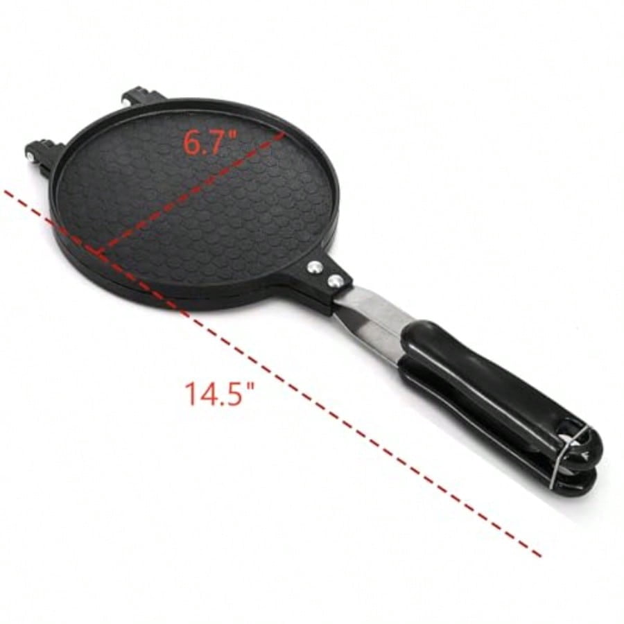 Waffle Cone Maker Nonstick Ice Cream Cone Maker 6.7" Egg Roll Crepe Pan Camp Pancake Crispy Cone Omelet Mold for Waffle Cups Choco Tacos Fuel Gas Stoves Only