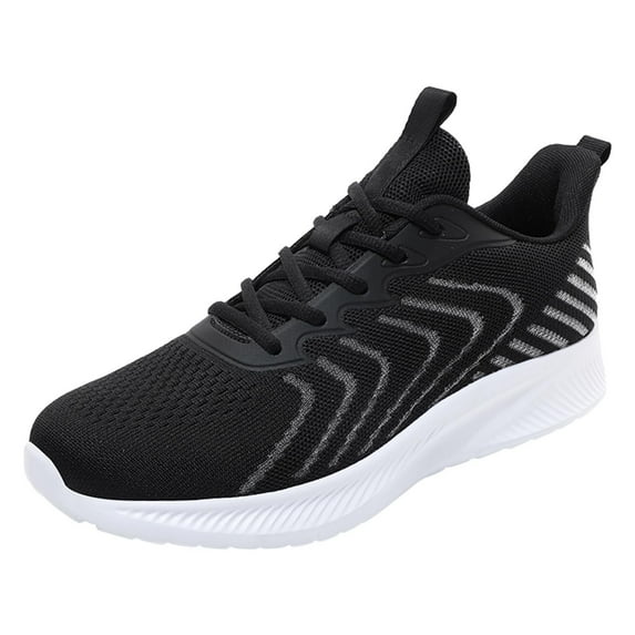 PEASKJP Fashion Sneakers for Men Breathable Lightweight Mesh Anti-Slip Lace Up Walking Shoe Sneakers White 44