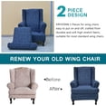thumbnail image 4 of CHUNTIAN Wingback Chair Covers Slipcovers 2 Piece Stretch Wing Chair Covers Spandex Slipcovers Wingback Sofa Covers Armchair Covers Non-Slip Furniture Protector for Living Room Wingback Chairs, A13, 4 of 5