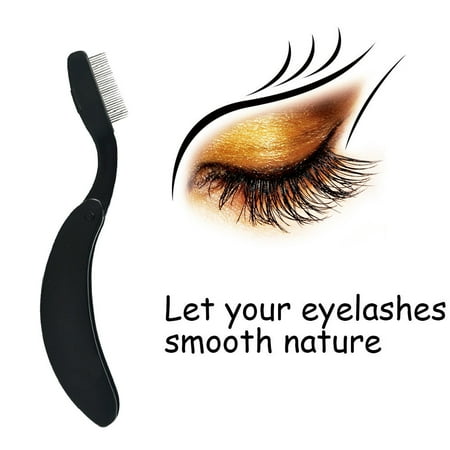 Folding Eyelash Comb Lash Separator Mascara Lift Curl Metal Brush Beauty