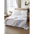 thumbnail image 2 of Twin Flat Sheet 66"x96", White Marble Soft Lightweight Bedding Flat Sheets Only, Grey Abstract Modern Luxury Simple Art Brushed Microfiber Top Bed Sheet, Breathable StainResistant Bedsheets, 2 of 9