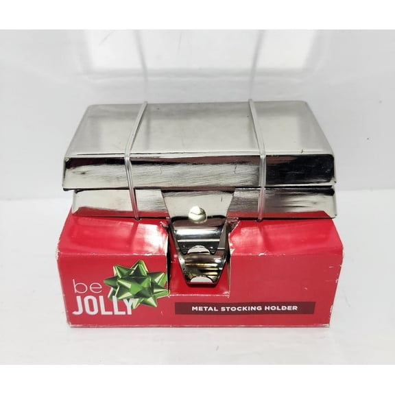 5 Inch Be Jolly Metal Christmas Stocking Holder Set of 2