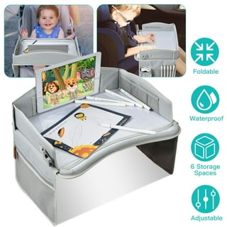 Sanwuta 3 Pcs Foldable Kids Travel Tray with Storage Bag Travel Tray Cover  Airplane Tray for Kids Baby Play Space and Snack Desk for Toddler Airplane