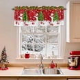 thumbnail image 2 of Christmas Snowman Valances for Windows, Red Winter Christmas Tree Snowflake Rod Pocket Valance Short Window Treatments Curtains for Kitchen Bathroom Bedroom Decor, 56 x 16 In, 2 of 9