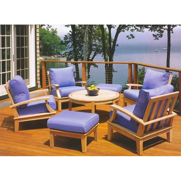 WholesaleTeak Outdoor Patio GradeA Teak Wood 7 Piece Teak Sofa Set 4