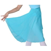 woosun Adult Ladies Ballet Leotard Tutu Skirt Women Dance Wrap Over Scarf 60cm Length Skirt Chiffon Light Blue
