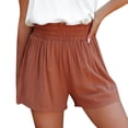 thumbnail image 1 of Gibobby Short Deportivo Pantalones cortos elásticos con volantes 2022 en la cintura, pantalones cortos informales altos de verano para mujer, pantalones cortos de Yoga(Marrón, L), 1 of 5