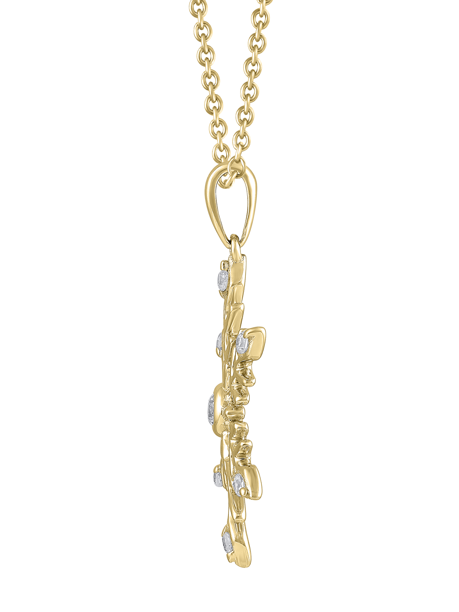 1/10 Carat T.W. Lab Grown Diamond Snowflake Pendant in 10k White Gold, Length 18"