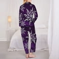 thumbnail image 5 of Kll Snowflake Gradient Purple Print Women'S Long Sleeve Pajamas With Pants Sleepwear Loungewear 2 Set-Small, 5 of 9
