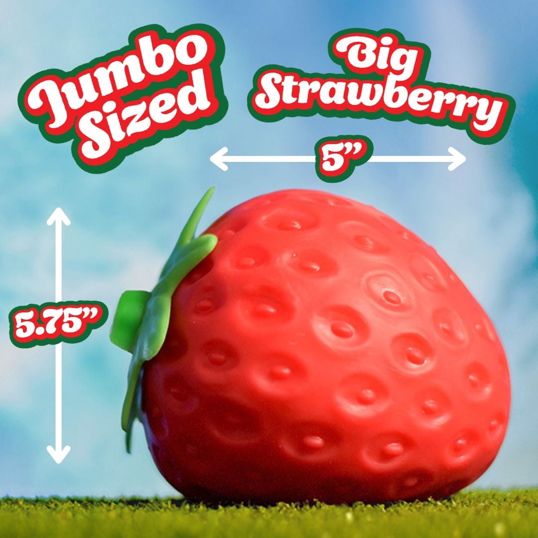 Giant squeezy Strawberry toy for Kids & Adults -  Jumbo Squishy - Realistic Slow Rising Food Fidget Toy for Stress Relief & Anxiety Relaxation 2026 - （3*3in）