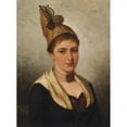 thumbnail image 3 of Josef Büche 11x14 Black Modern Framed Museum Art Print Titled - Young Woman in Traditional Costume with a Gold Hood, 3 of 5