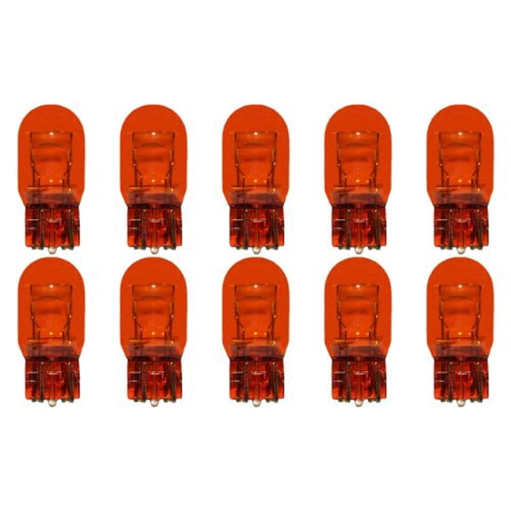 CEC Industries #7443NA (Amber) Bulbs, 12/12 V, 21/5 W, W3x16q Base, T-6.5 shape (Box of 10)