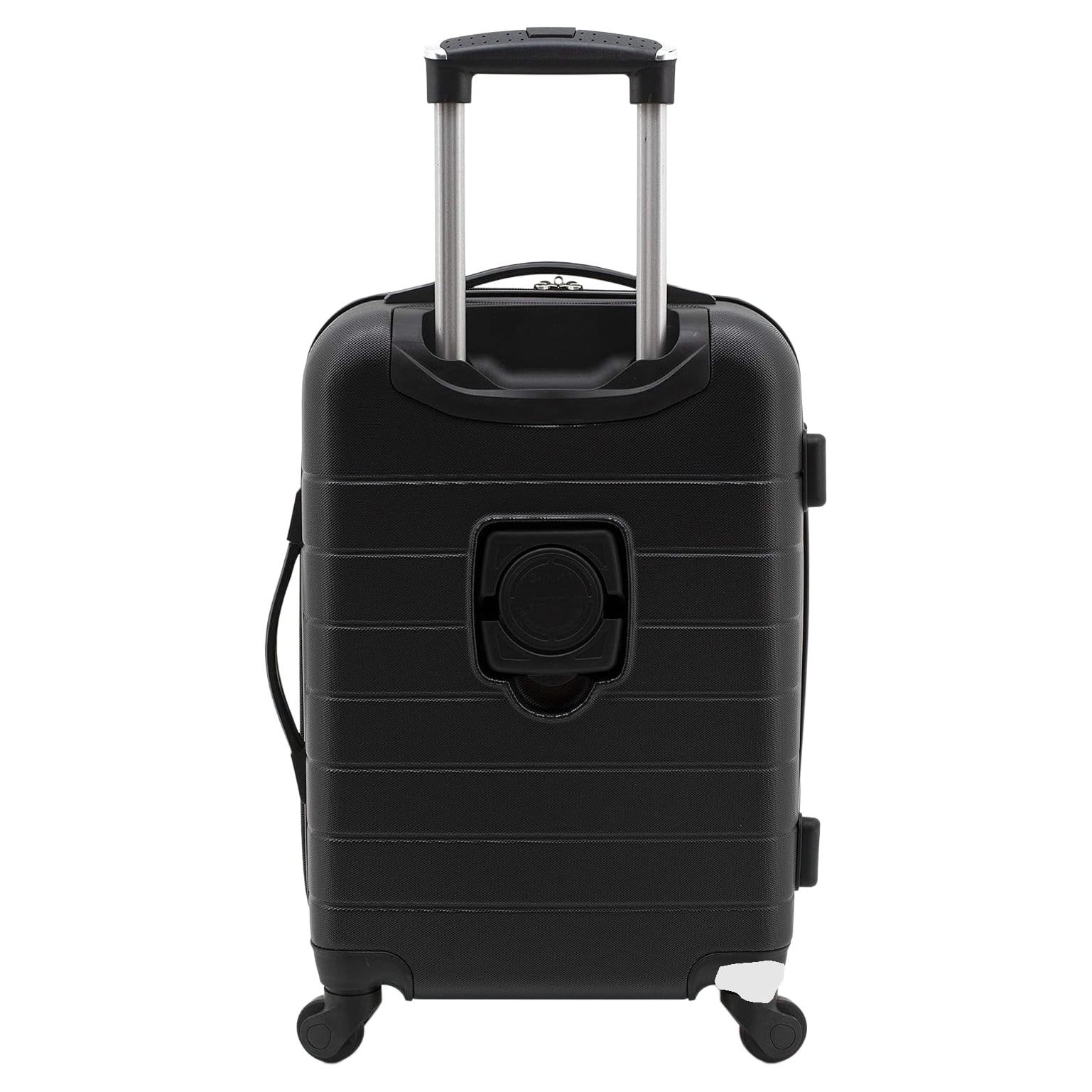 Wrangler Smart Luggage Set with Cup Holder and USB Port, Black, 20-Inch Carry-On
