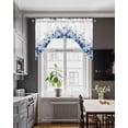 thumbnail image 3 of Blue Blooms Floral Swag Valances for Windows, Small Curtains Drapes, Farmhouse Spring Flowers Botanical Kitchen Window Curtains Over Sink Window Treatment Valance for Bedroom/Bathroom 56"x36", 3 of 5