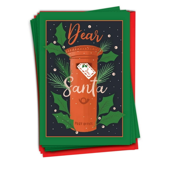NobleWorks 12 Christmas Greeting Cards Bulk Box Set with 5 x 7 Inch Envelopes (1 Design, 12 Each) Holiday Mail - Post C10197IXSG-B12x1
