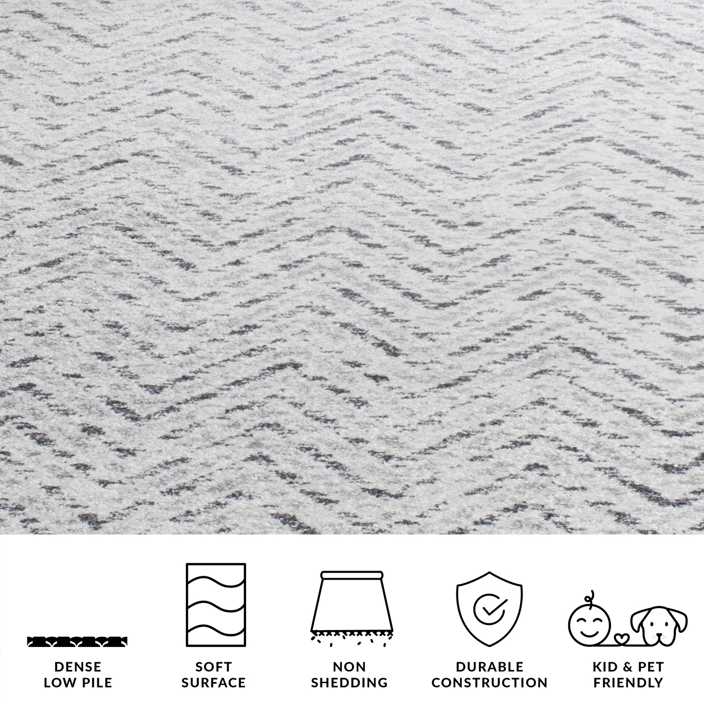 SAFAVIEH Adirondack Altan Striped Area Rug, Ivory/Charcoal, 8' x 8' Square