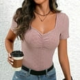 thumbnail image 1 of JMKQLZ Ladies' Spring/Summer New Product Solid Color Slant Collar Sleeveless Top Off Shoulder Strap T-shirt, 1 of 7