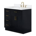 thumbnail image 5 of Ariel Hepburn 37 In. Right Offset Rectangle Sink Vanity With White Quartz Countertop In Black, 5 of 7