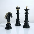 thumbnail image 4 of Chess Resin Decor Ornament Office Figurines Queen Knight Statue Collection Object Sculptural Models of Chess Pieces A, 4 of 7