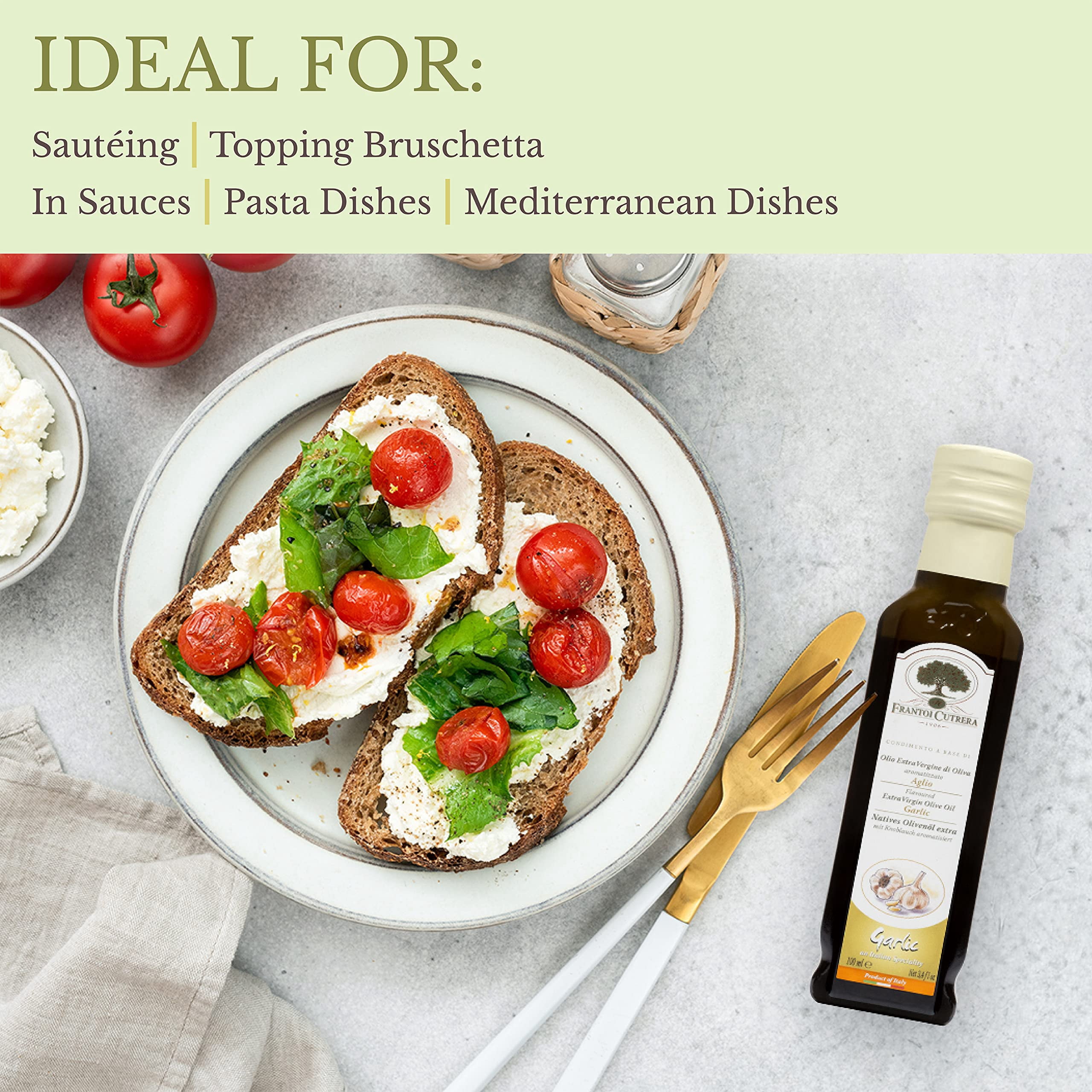 Mercato di Bellina Garlic Olive Oil for Cooking and Dipping Bread - Garlic Infused Olive Oil Made with Gourmet Italian Ingredients from Italy