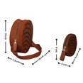 thumbnail image 2 of SET de 2 Piezas: BOLSA y MONEDERO en forma de PAN DE CONCHA CHOCOLATE, Redonda, Cross-Body, PAN DE DULCE, Correa Cruzada y Ajustable, Vini Piel, Moda Kawaii, Color Café., 2 of 5