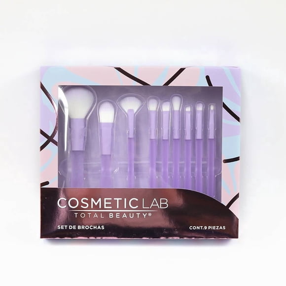 Set de Brochas profesionales Cosmetic Lab Total Beatuy 9 piezas