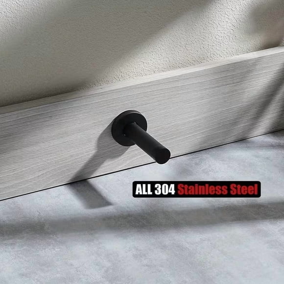 Paquete de 2 almohadillas protectoras for tope de puerta de acero inoxidable de alta resistencia, negro mate 304, topes de puerta duraderos y elegantes for el hogar y la oficina