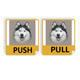 thumbnail image 1 of Parientes peludos cazan lobos. Etiquetas engomadas de la puerta de empujar y tirar, 1 of 3