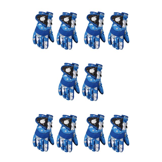 Naiovety 2 piezas de guantes de esquí para niños, antideslizantes, cálidos, prácticos, mitones de rendimiento, cómodos suministros de snowboard, azul M 5piezas Naiovety CBP221114