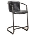thumbnail image 2 of Freeman Tabouret de Comptoir Onyx Cuir Noir - Ensemble de Deux, 2 of 4