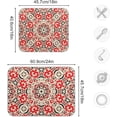 thumbnail image 2 of FREEAMG Dish Drying Mat Red Flower Pattern Absorbent Drying Pad Kitchen Heat Resistant Countertop Protector 16"× 18", 2 of 6