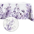 thumbnail image 5 of Eucalyptus Leaves Tablecloth Waterproof Fabric,Rectangle Watercolor Oil-Proof Wrinkle Resistant Table Cover for Dining Table, Buffet Parties and Campin,Purple Leaves(60" x 84" inch), 5 of 6