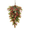 thumbnail image 6 of Winter Greenery Swag for Front Door - 23.6 Inch Christmas Teardrop Swag with Red Berries, Pinecones & Red Balls, Farmhouse Holiday Decor for Wall Window Indoor Outdoor Wedding, 6 of 6