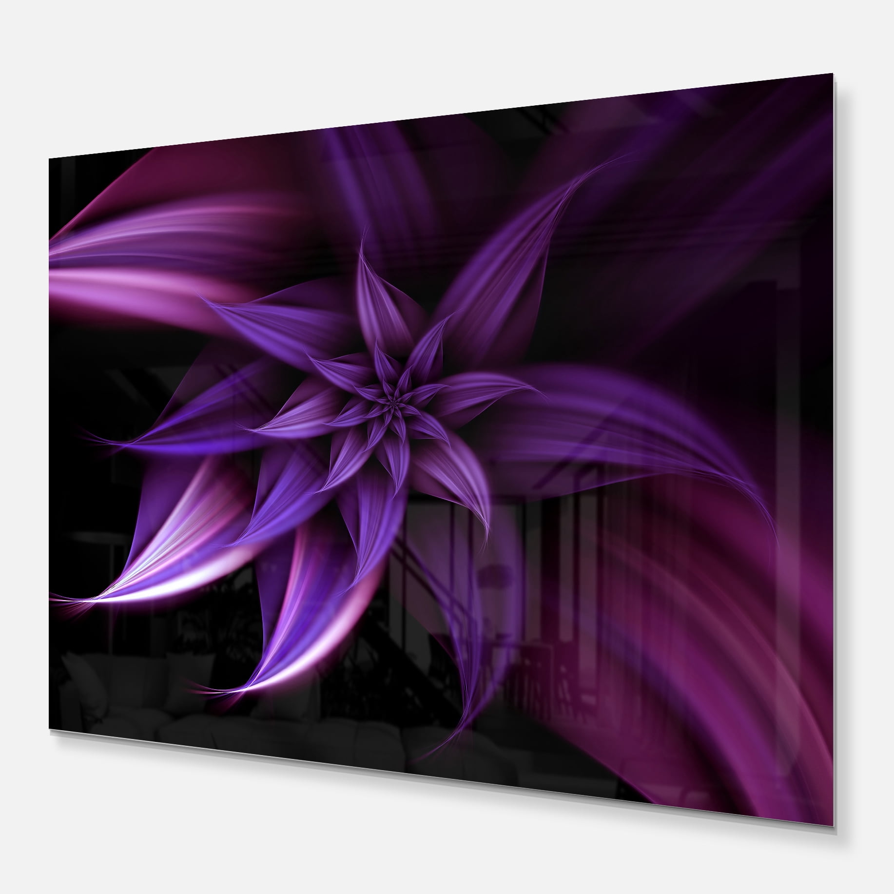 Fractal Flower Purple 40 in x 30 in Painting Art Prints, by Designart