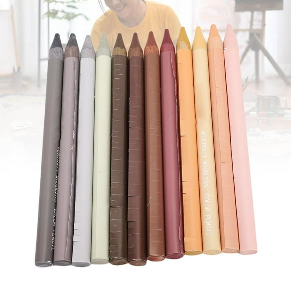 12 Plas de Lápices de color Madera Conjunto de 12 Colores Suministros de Pinta Alumno Para Adultos